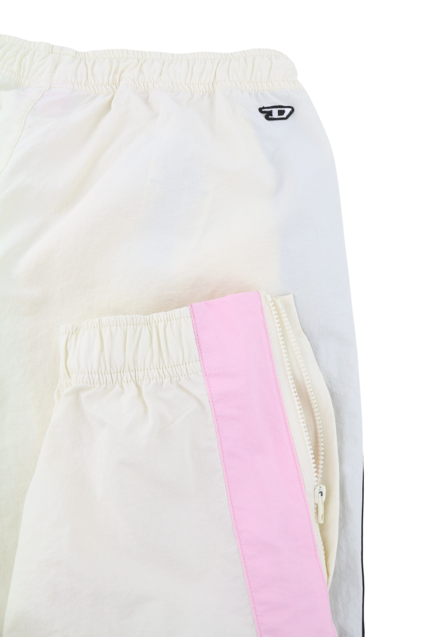 DIESEL AWWB-Sweang-HT25 Women Trousers M Elastic Waist Mesh Track Beige RRP€175