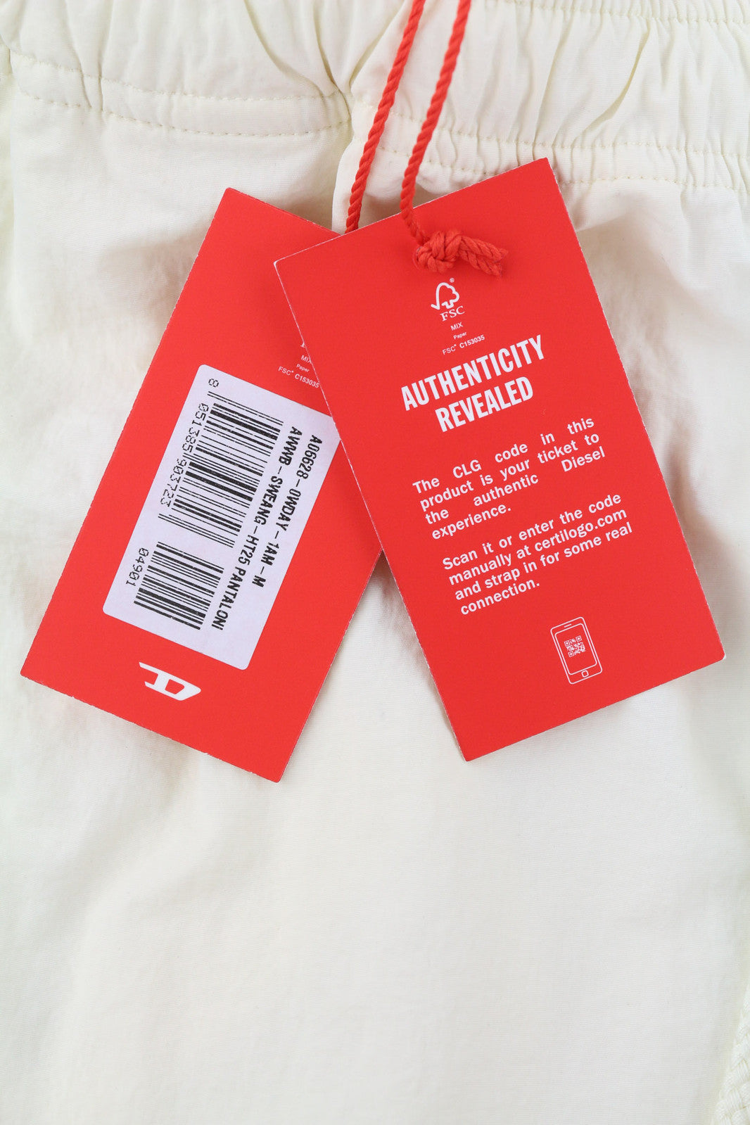 DIESEL AWWB-Sweang-HT25 Women Trousers M Elastic Waist Mesh Track Beige RRP€175