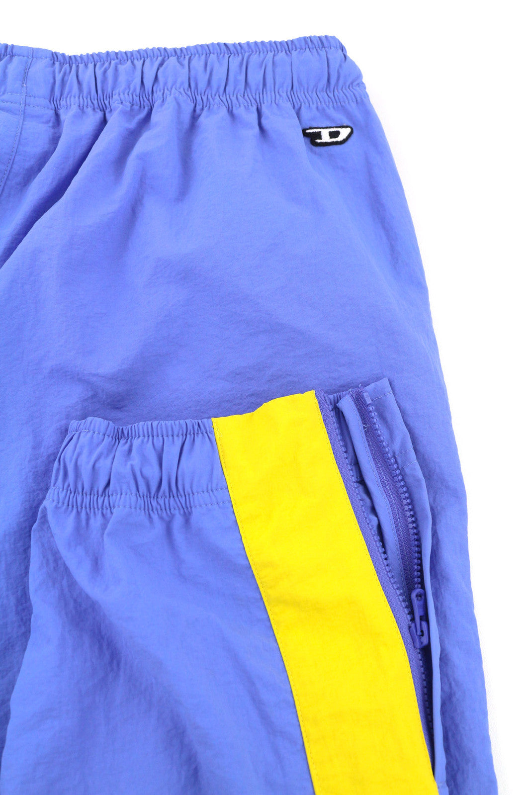 DIESEL AWWB-Sweang-HT25 Women Trousers S Elastic Waist Mesh Track Pant Blue