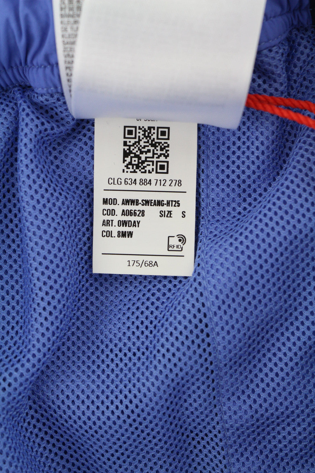 DIESEL AWWB-Sweang-HT25 Women Trousers S Elastic Waist Mesh Track Pant Blue