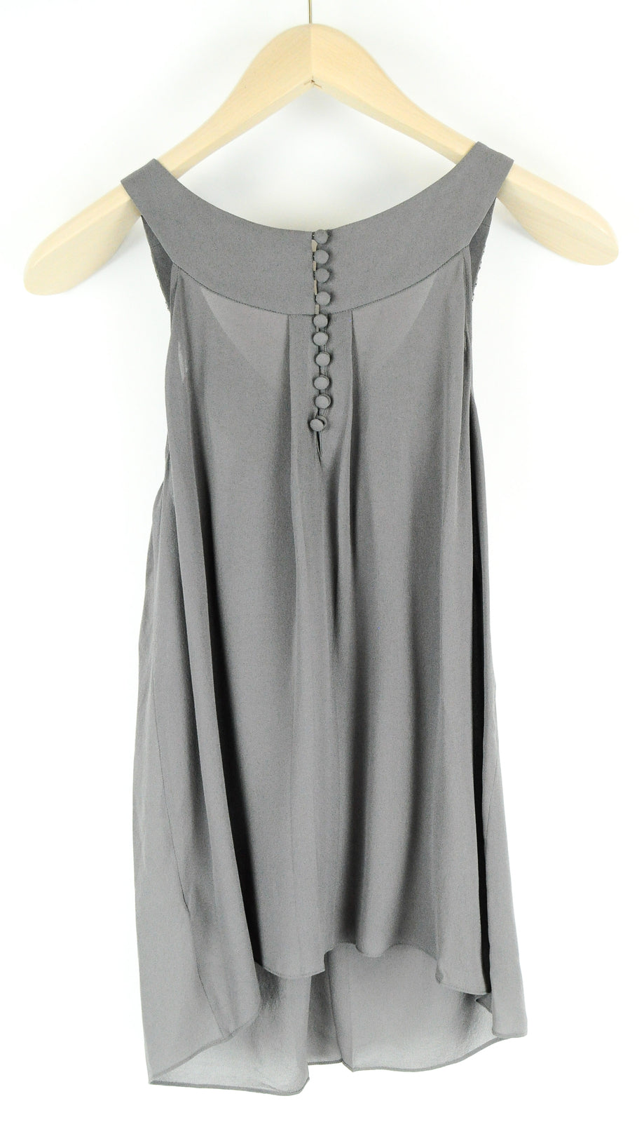 MASSIMO DUTTI Women Top S Sleeveless Round Neck Lightweight Pure Silk Gem Detail