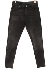 NUDIE Pipe Led Men Jeans W30/L30 Grey Marble Organic Skinny Washed Zip Fly Dark