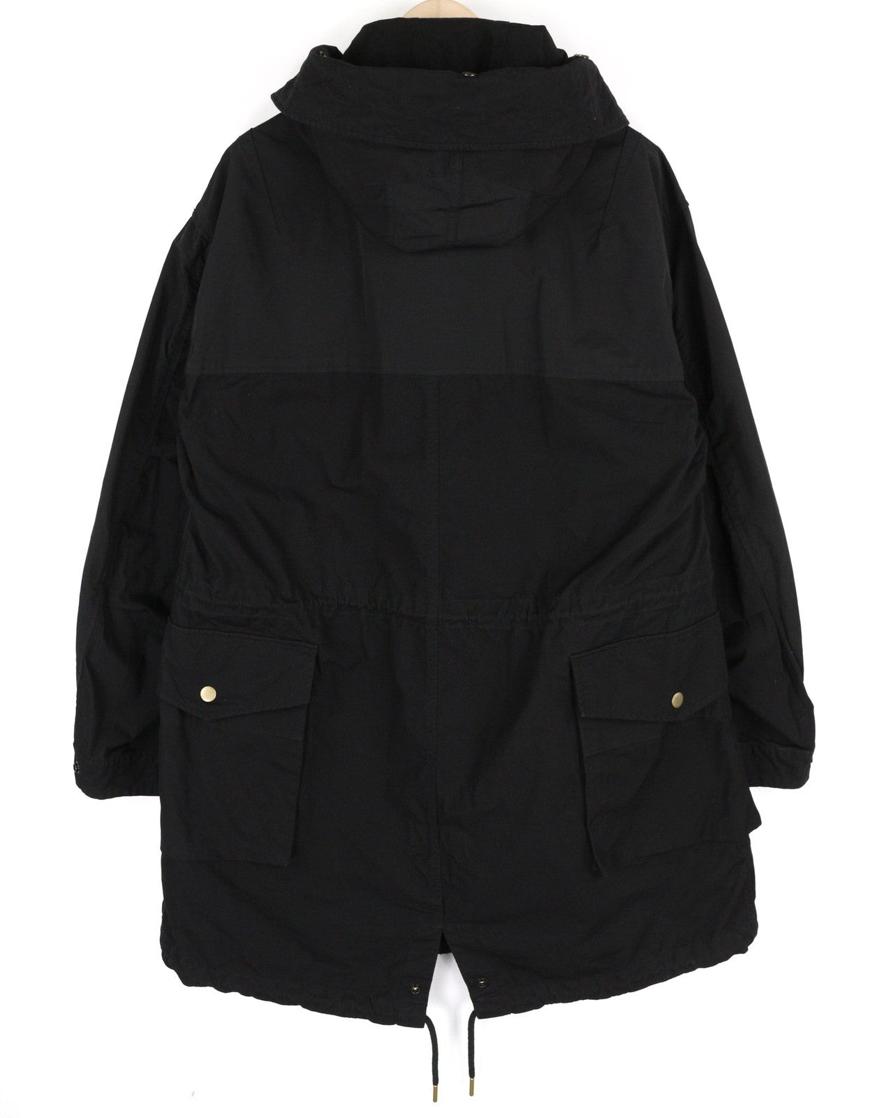 DIESEL W-Miles Men Jacket M Black Parka Hooded Zip Unlined Lightweight RRP€475