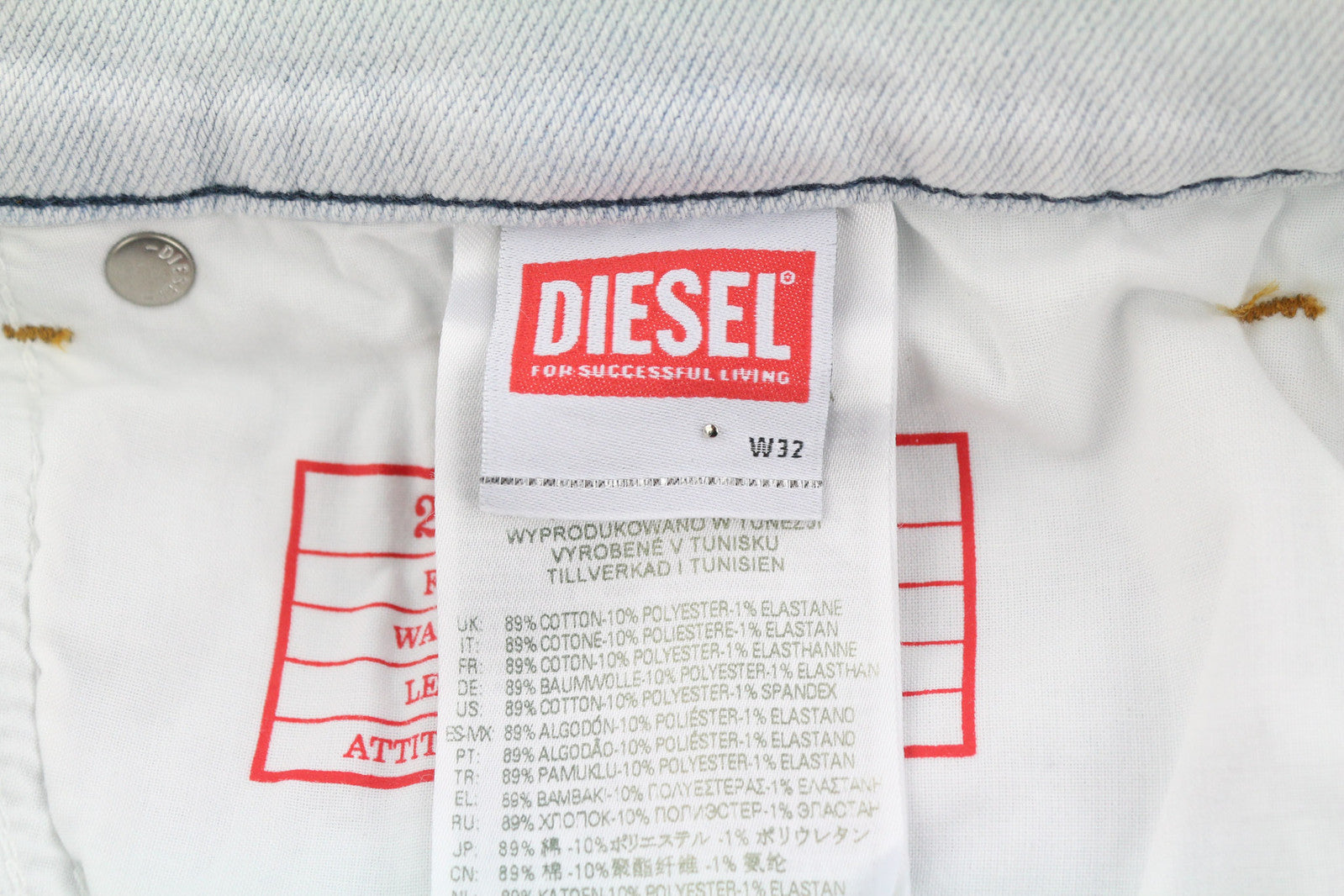 DIESEL 2005 D-Fining 09C06 Men Jeans W32/L32 Regular Fit Tapered Leg Mid Waist