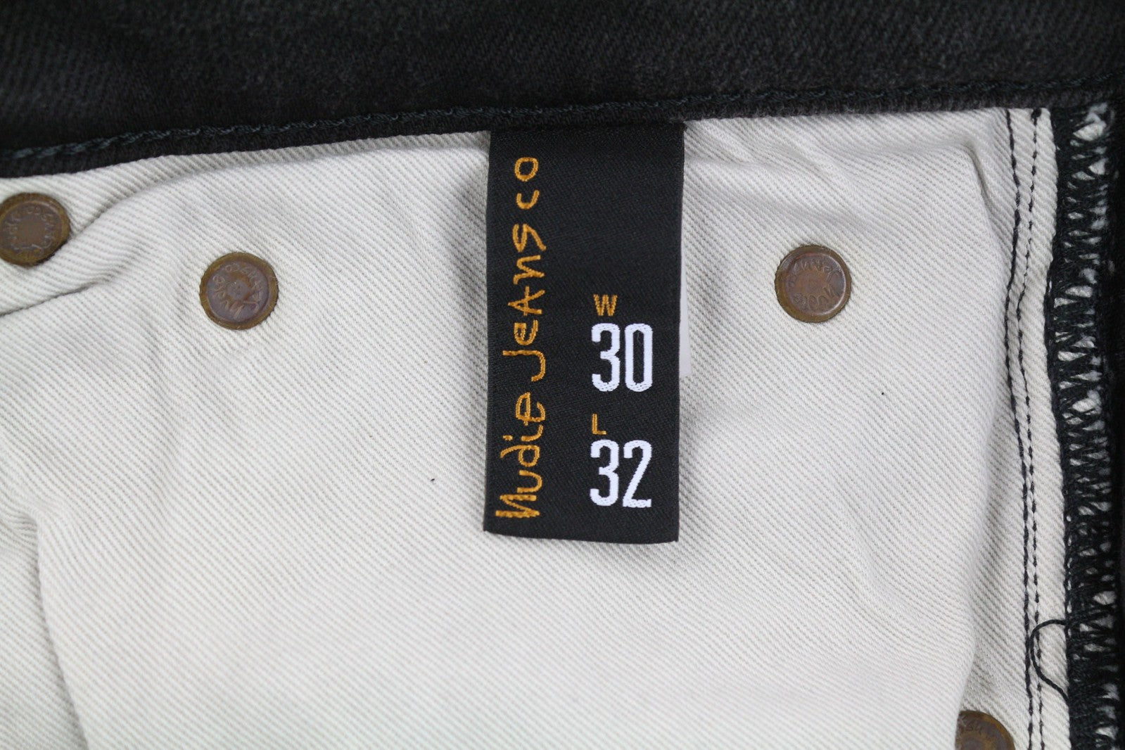 NUDIE Pipe Led Men Jeans W30/L32 Grey Marble Organic Skinny Washed Zip Fly Dark