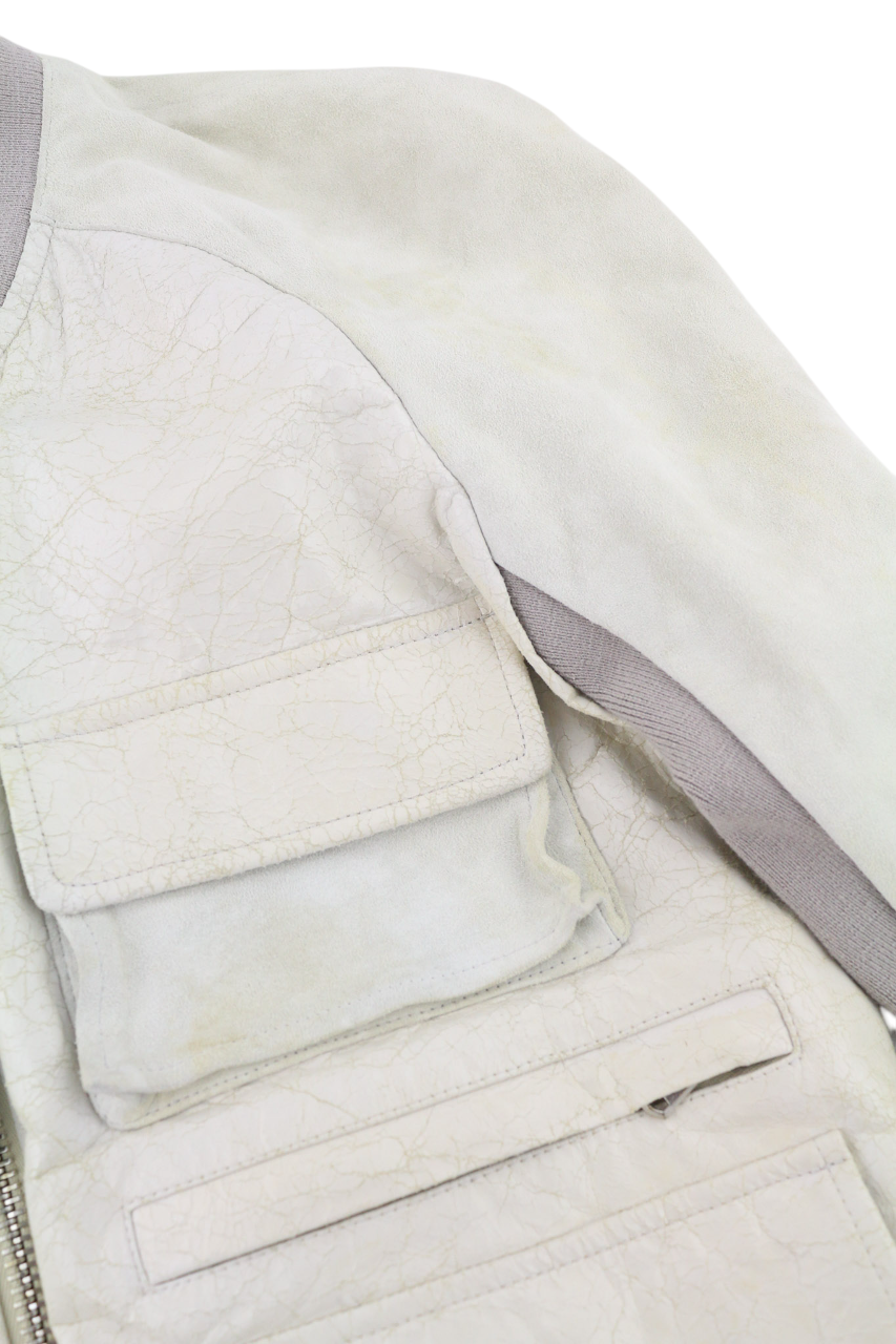 DIESEL BLACK GOLD L-Cerite Women Jacket 42 Aged Look Goatskin Leather Bomber