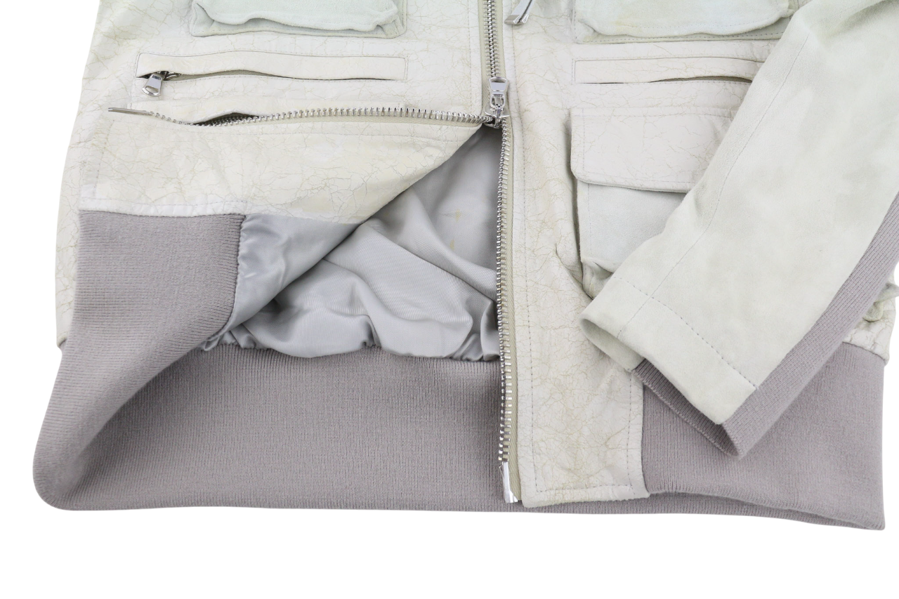 DIESEL BLACK GOLD L-Cerite Women Jacket 42 Aged Look Goatskin Leather Bomber