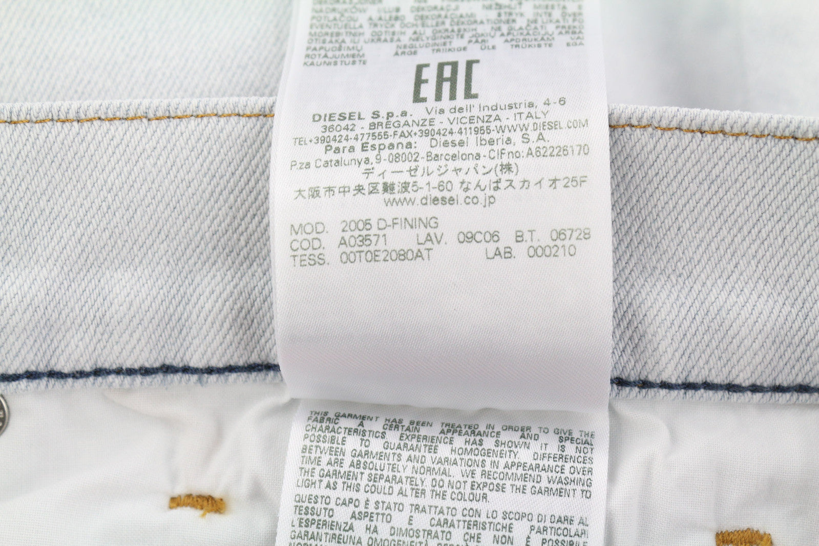 DIESEL 2005 D-Fining 09C06 Men Jeans W30/L32 Regular Fit Tapered Leg Mid Waist