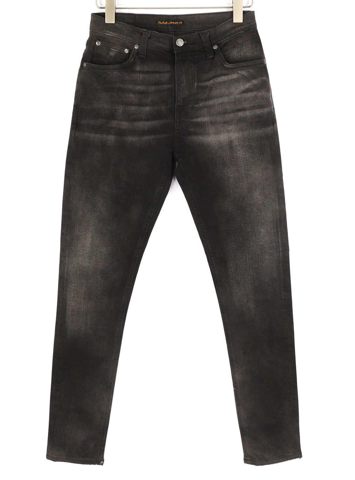 NUDIE Pipe Led Men Jeans W30/L32 Grey Marble Organic Skinny Fit Washed Zipper