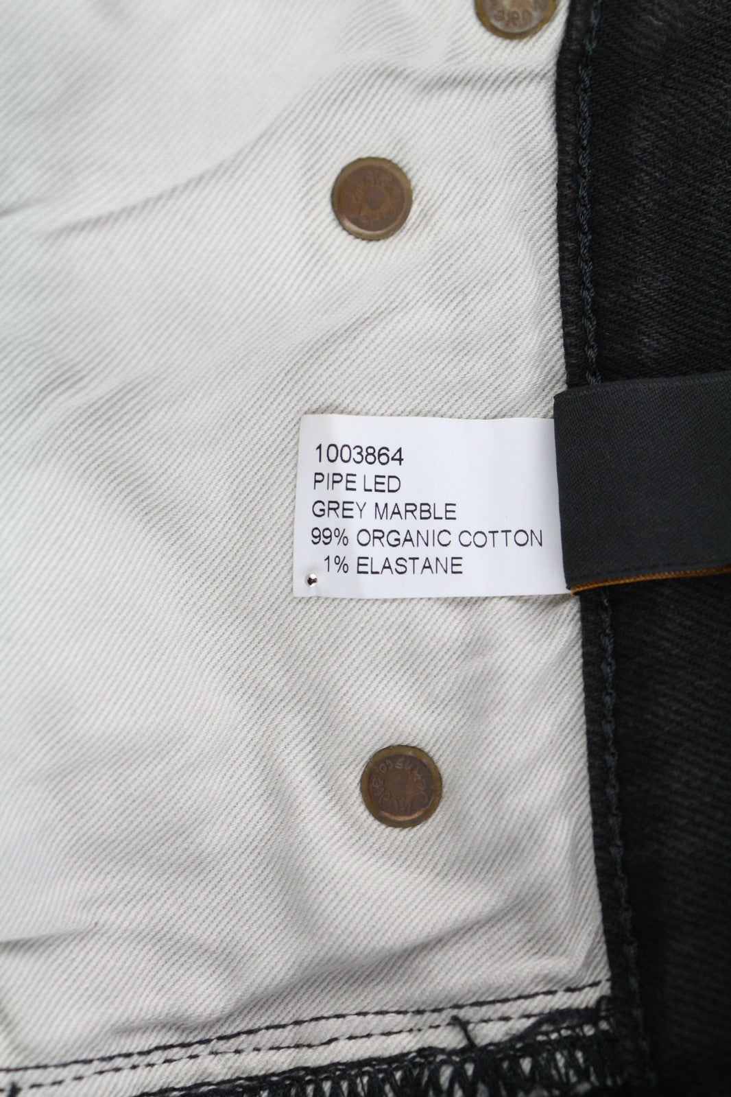 NUDIE Pipe Led Men Jeans W30/L32 Grey Marble Organic Skinny Fit Washed Zipper