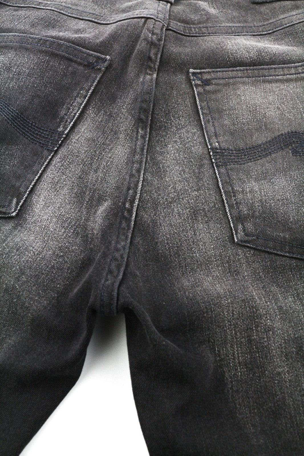 NUDIE Pipe Led Men Jeans W30/L32 Grey Marble Organic Skinny Fit Washed Zipper