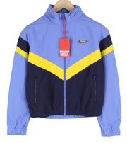 DIESEL Awwt-Swiftor-HT24 Women Jacket L Hidden Hood Mesh Lined Blue RRP€195