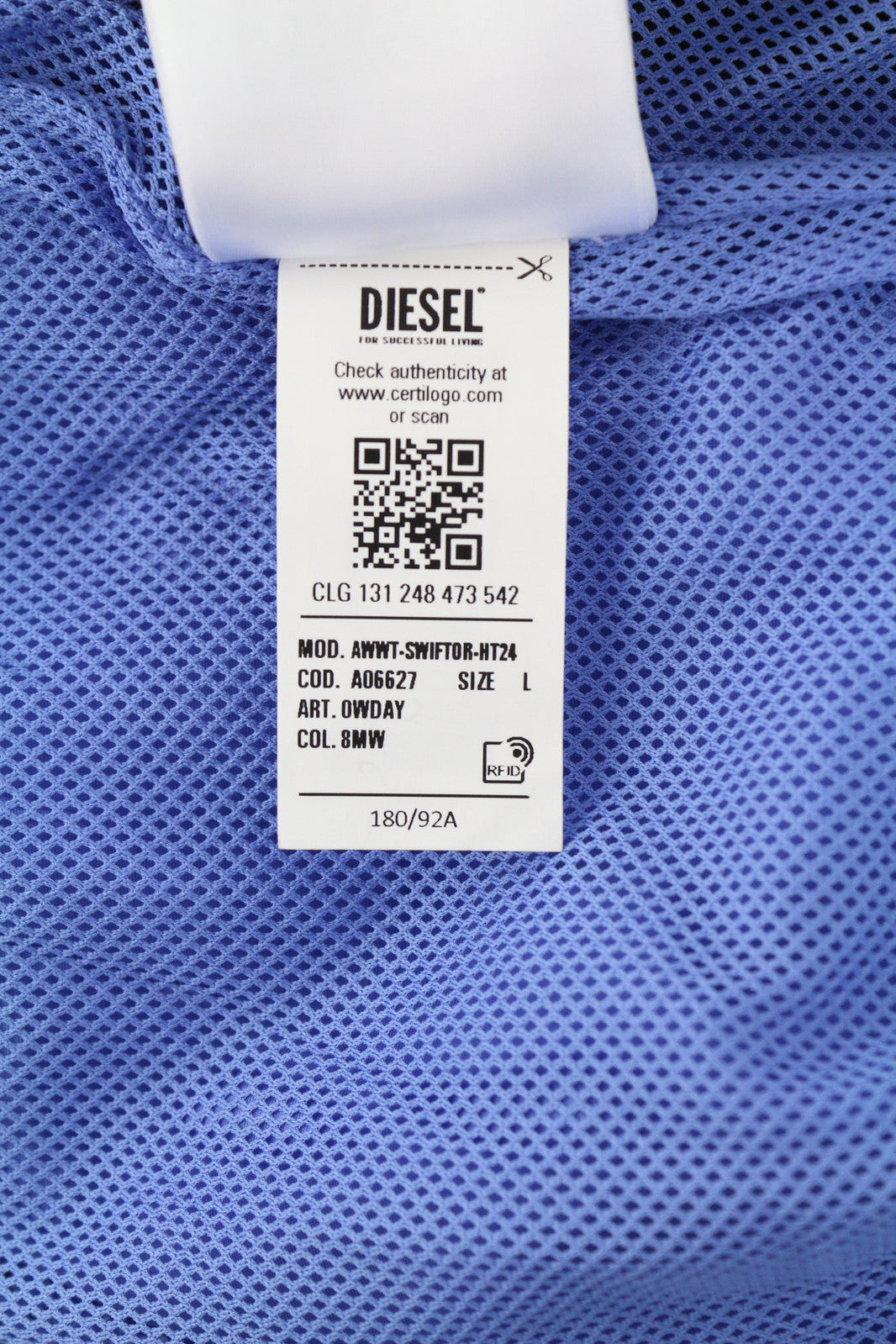 DIESEL Awwt-Swiftor-HT24 Women Jacket L Hidden Hood Mesh Lined Blue RRP€195