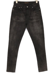 NUDIE Pipe Led Men Jeans W30/L32 Grey Marble Organic Skinny Fit Washed Zip Logo