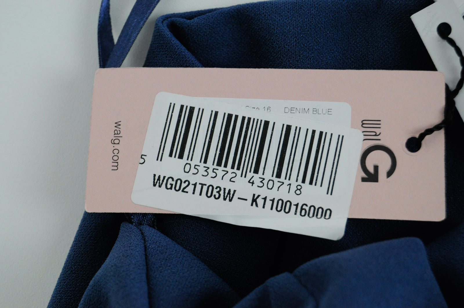 WALG Women Jumpsuit XL Blue Pleated One Shoulder Stretch Padded Bra Style