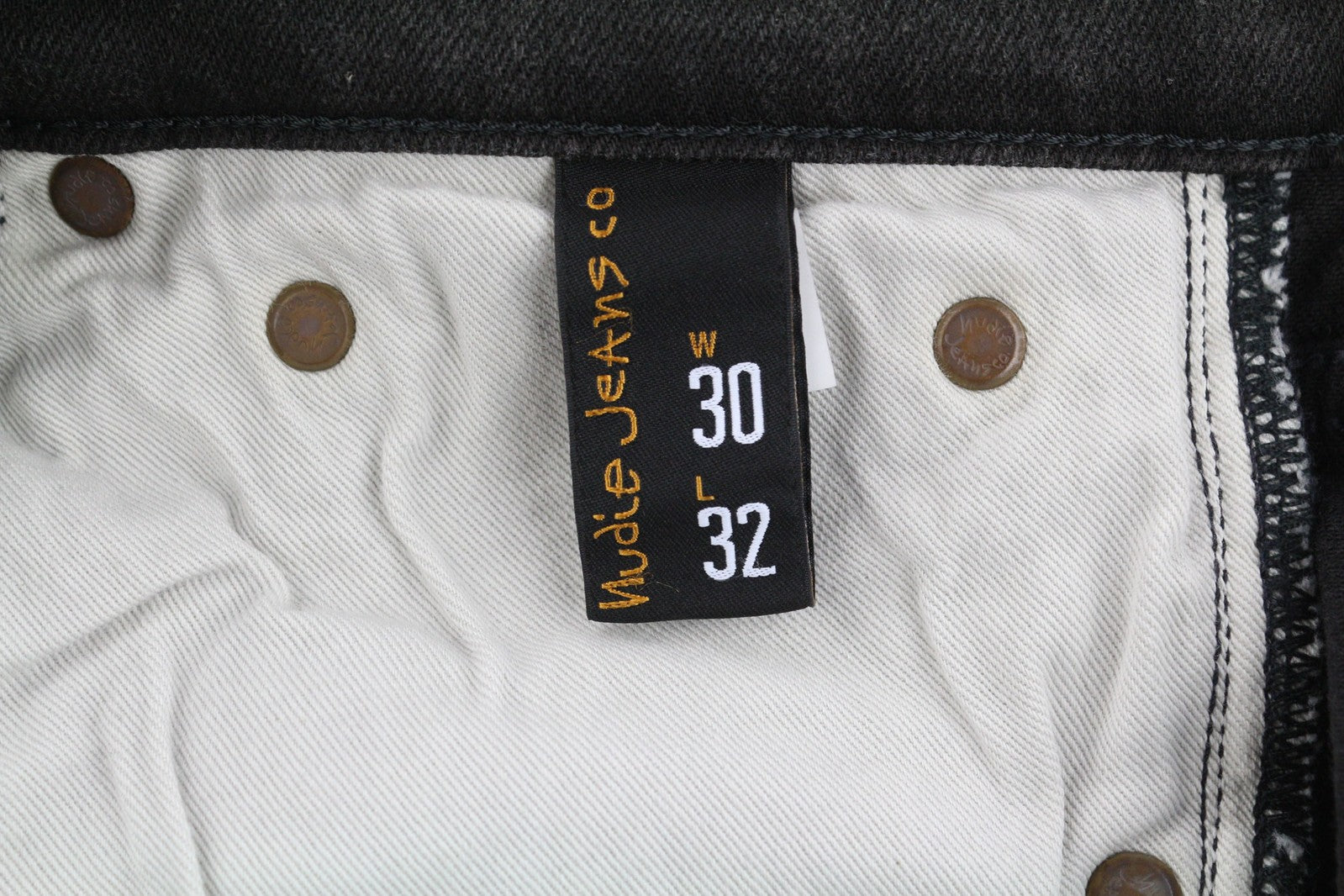 NUDIE Pipe Led Men Jeans W30/L32 Grey Marble Organic Skinny Fit Washed Zip Fly