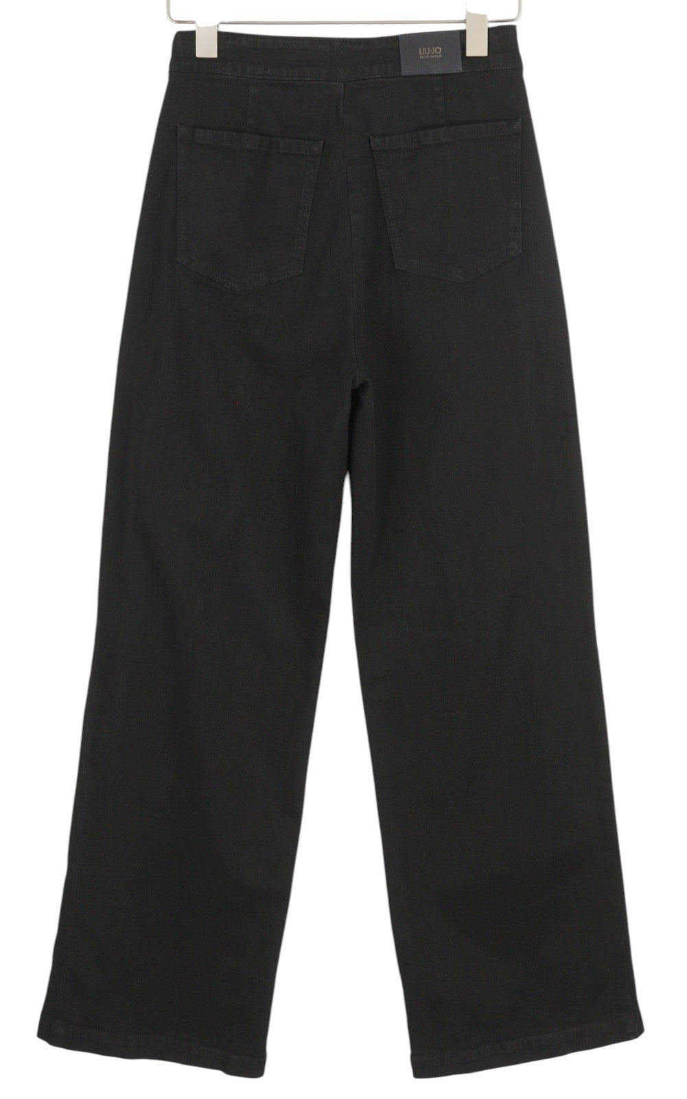 LIU JO Lungo Women Jeans W28 High Waist Wide Leg Zip Fly Denim Black Casual