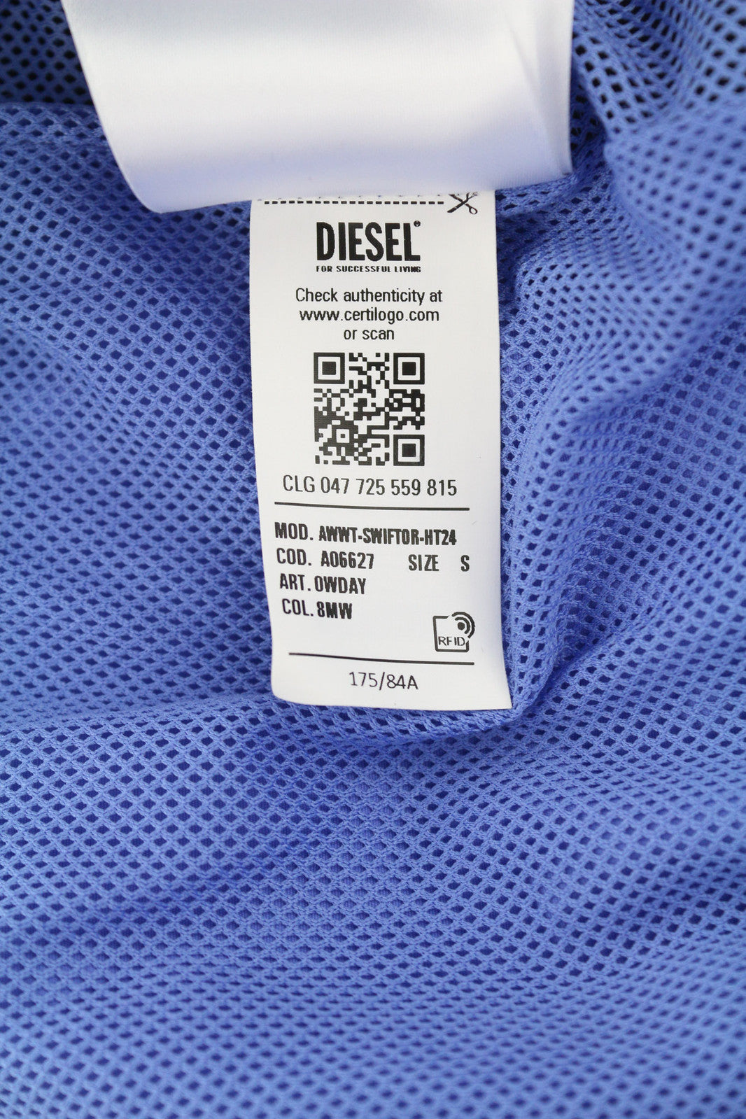 DIESEL Awwt-Swiftor-HT24 Women Jacket S Hidden Hood Mesh Lined Blue RRP195