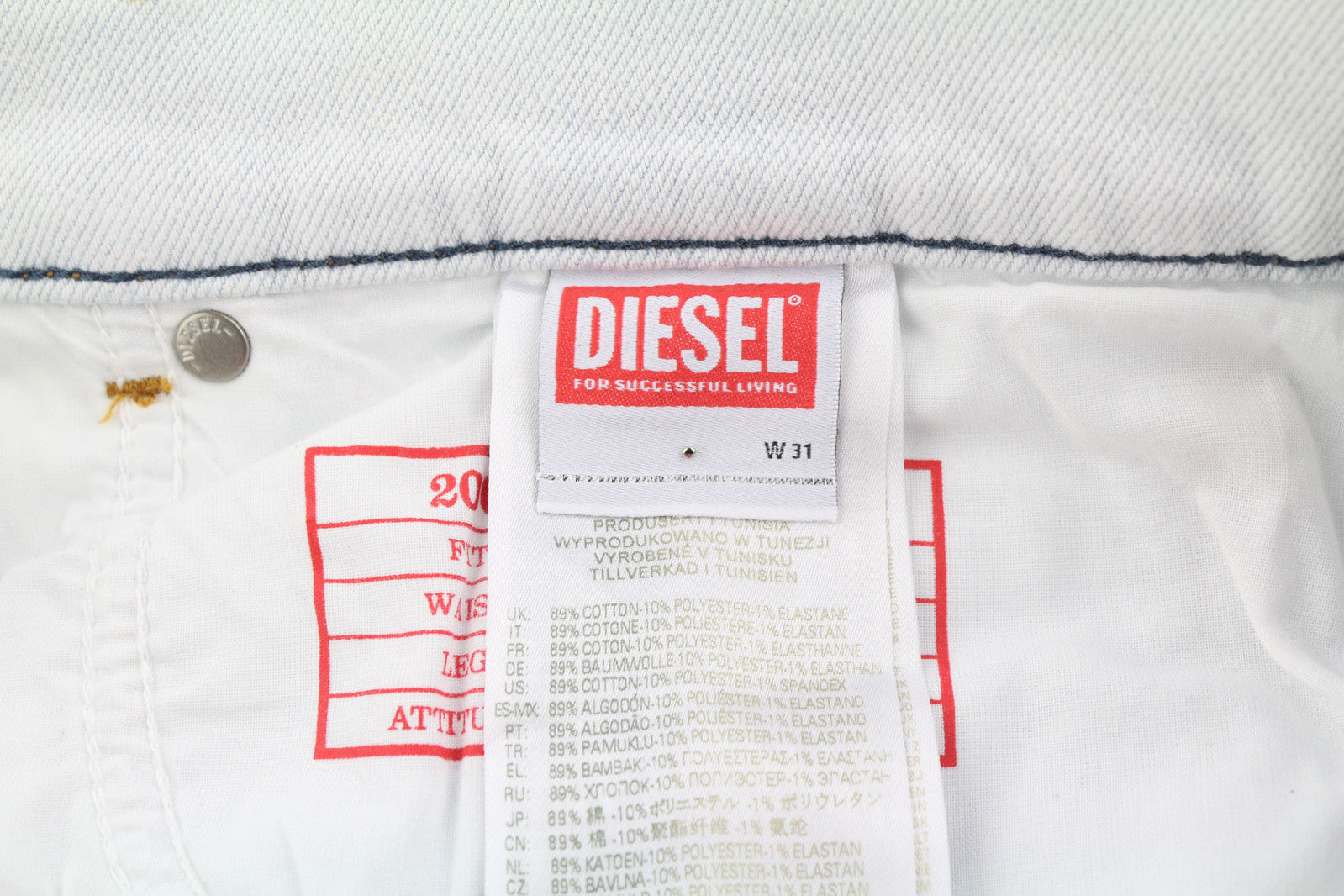 DIESEL 2005 D-Fining 09C06 Men Jeans W31/L34 Regular Fit Tapered Leg Mid Waist