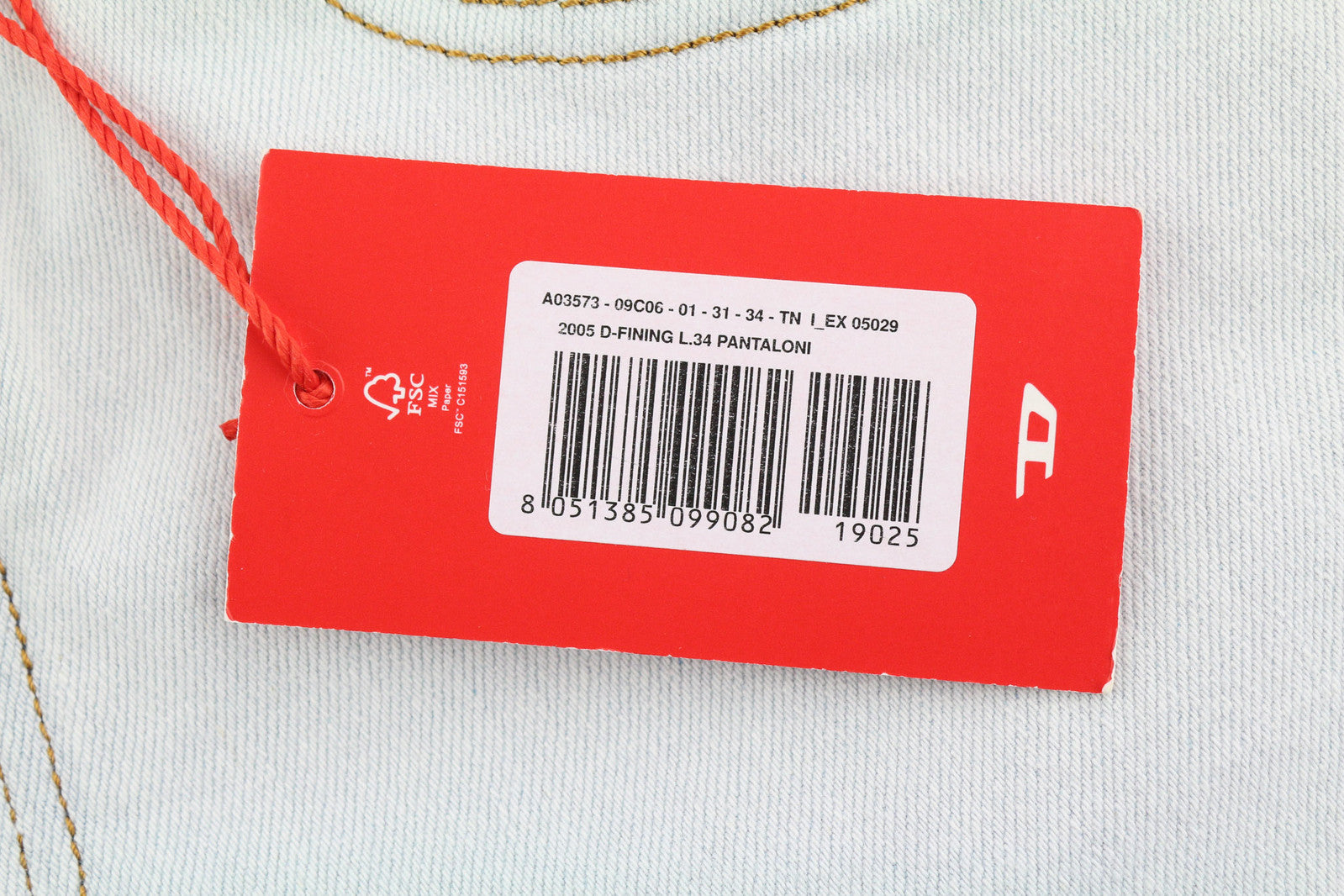 DIESEL 2005 D-Fining 09C06 Men Jeans W31/L34 Regular Fit Tapered Leg Mid Waist