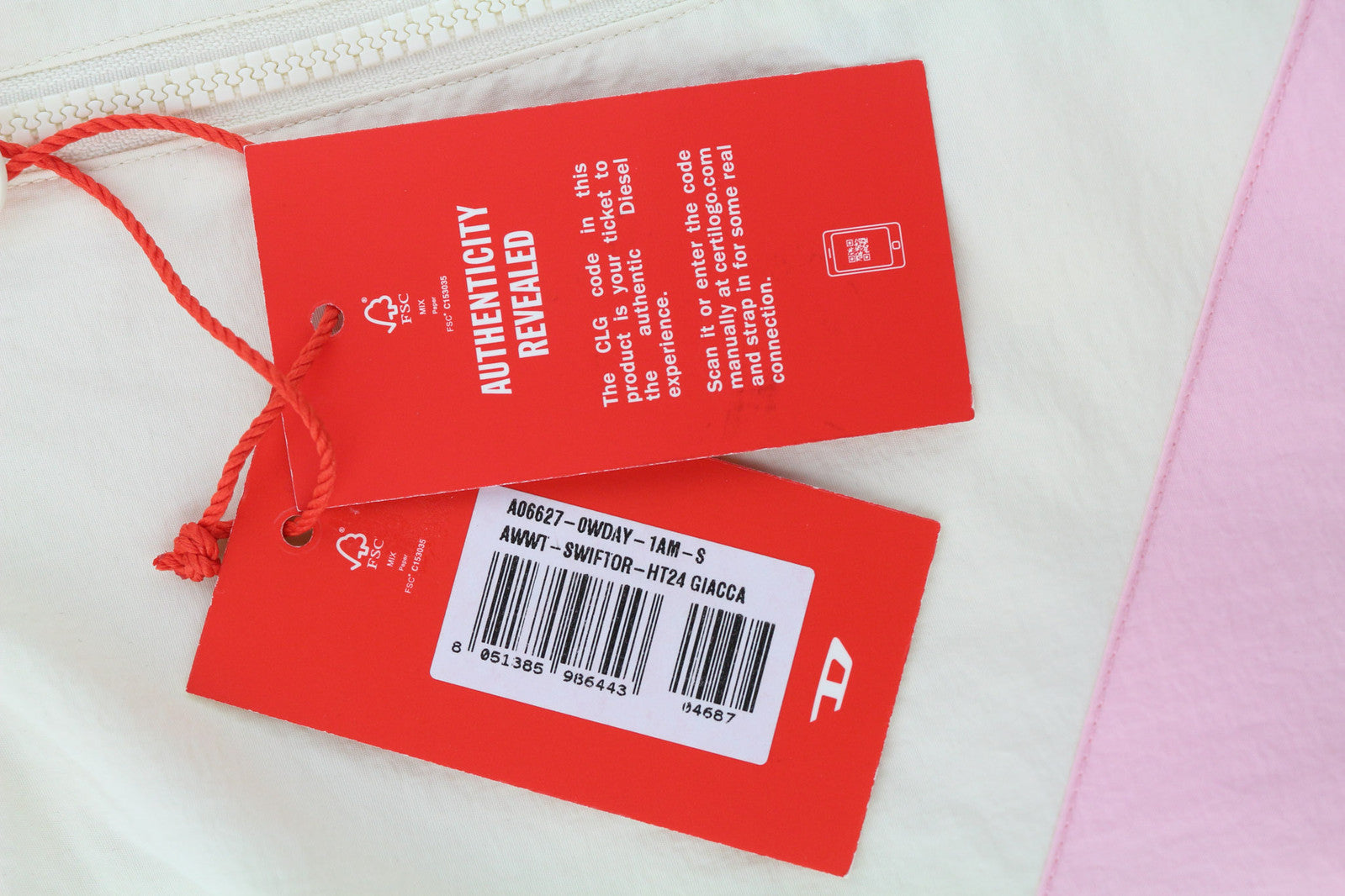 DIESEL Awwt-Swiftor-HT24 Women Jacket S Hidden Hood Mesh Lined Logo RRP€195