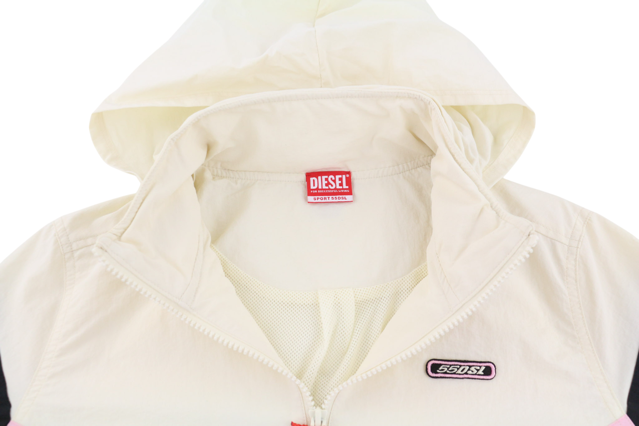 DIESEL Awwt-Swiftor-HT24 Women Jacket S Hidden Hood Mesh Lined Logo RRP€195