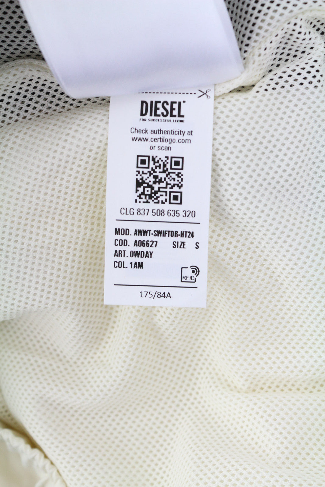 DIESEL Awwt-Swiftor-HT24 Women Jacket S Hidden Hood Mesh Lined Logo RRP€195