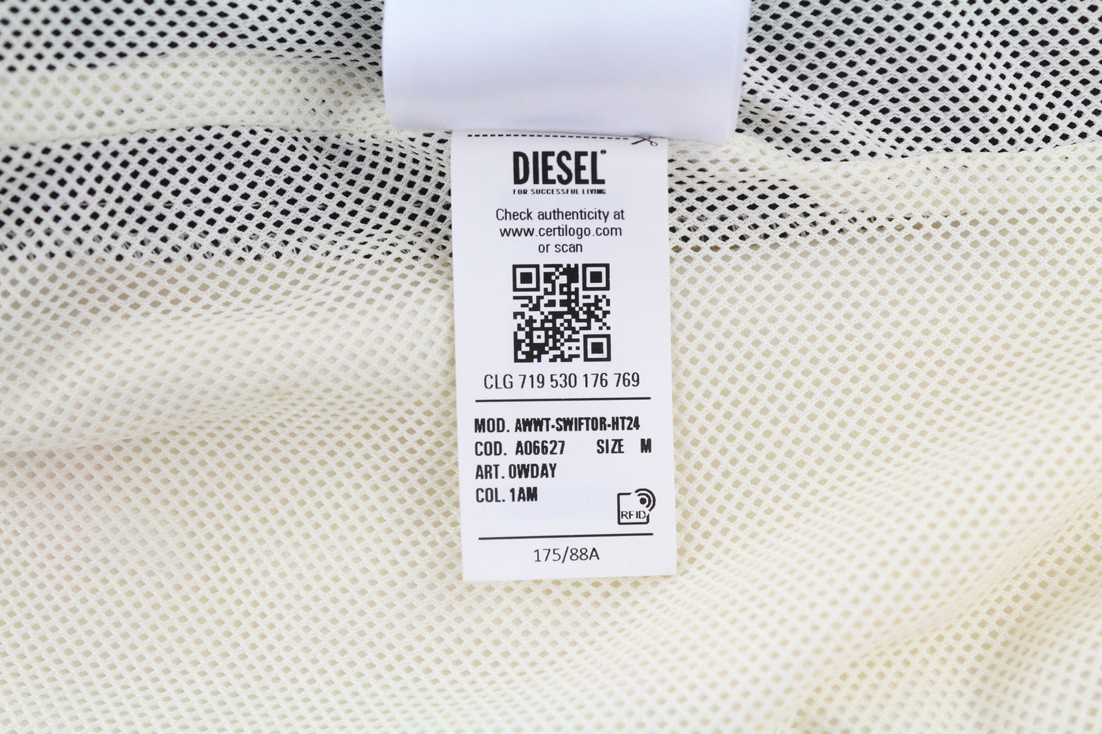 DIESEL Awwt-Swiftor-HT24 Women Jacket M Hidden Hood Mesh Lined Logo RRP€195