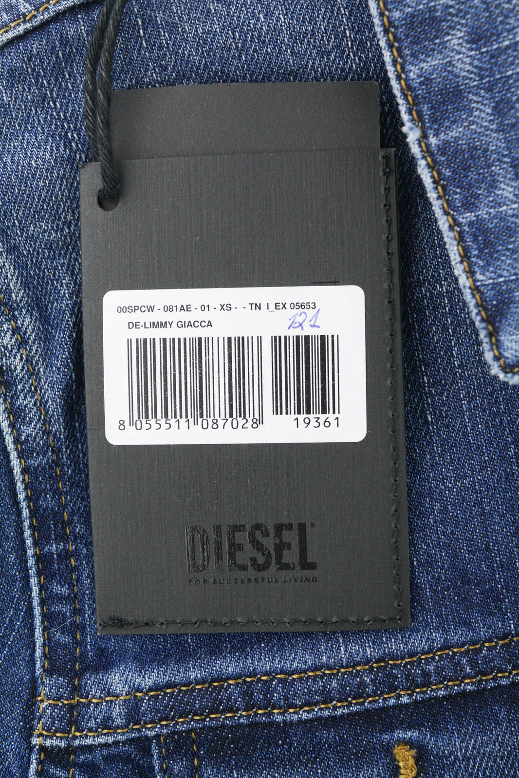 DIESEL De-Limmy Women Jacket XS Denim Blue Washed Buttoned  Neck Ripped