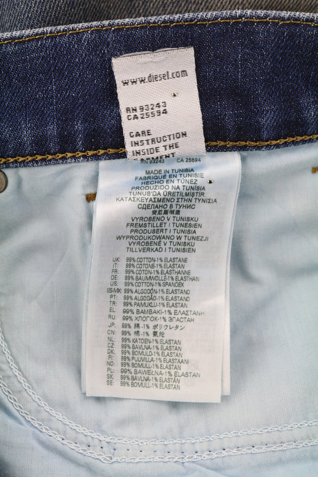 DIESEL D-Fining Z9A05 Men Jeans W33/L32 Tapered Fit Stretch Washed Blue RRP€225