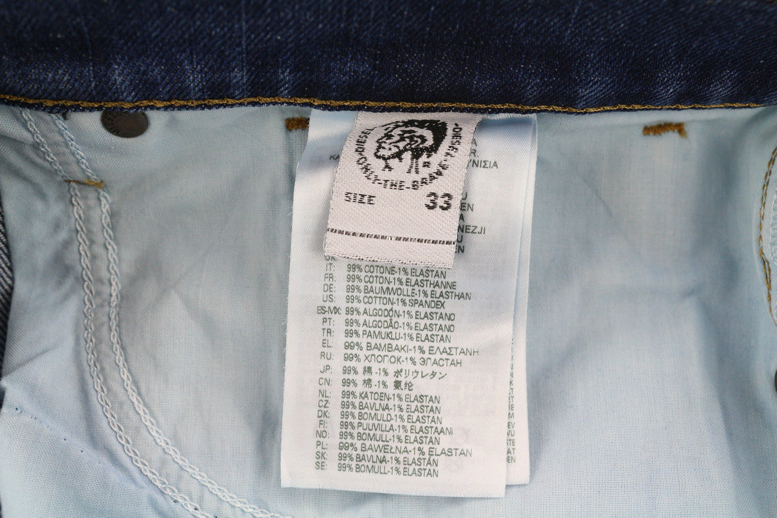 DIESEL D-Fining Z9A05 Men Jeans W33/L32 Tapered Fit Stretch Washed Blue RRP€225