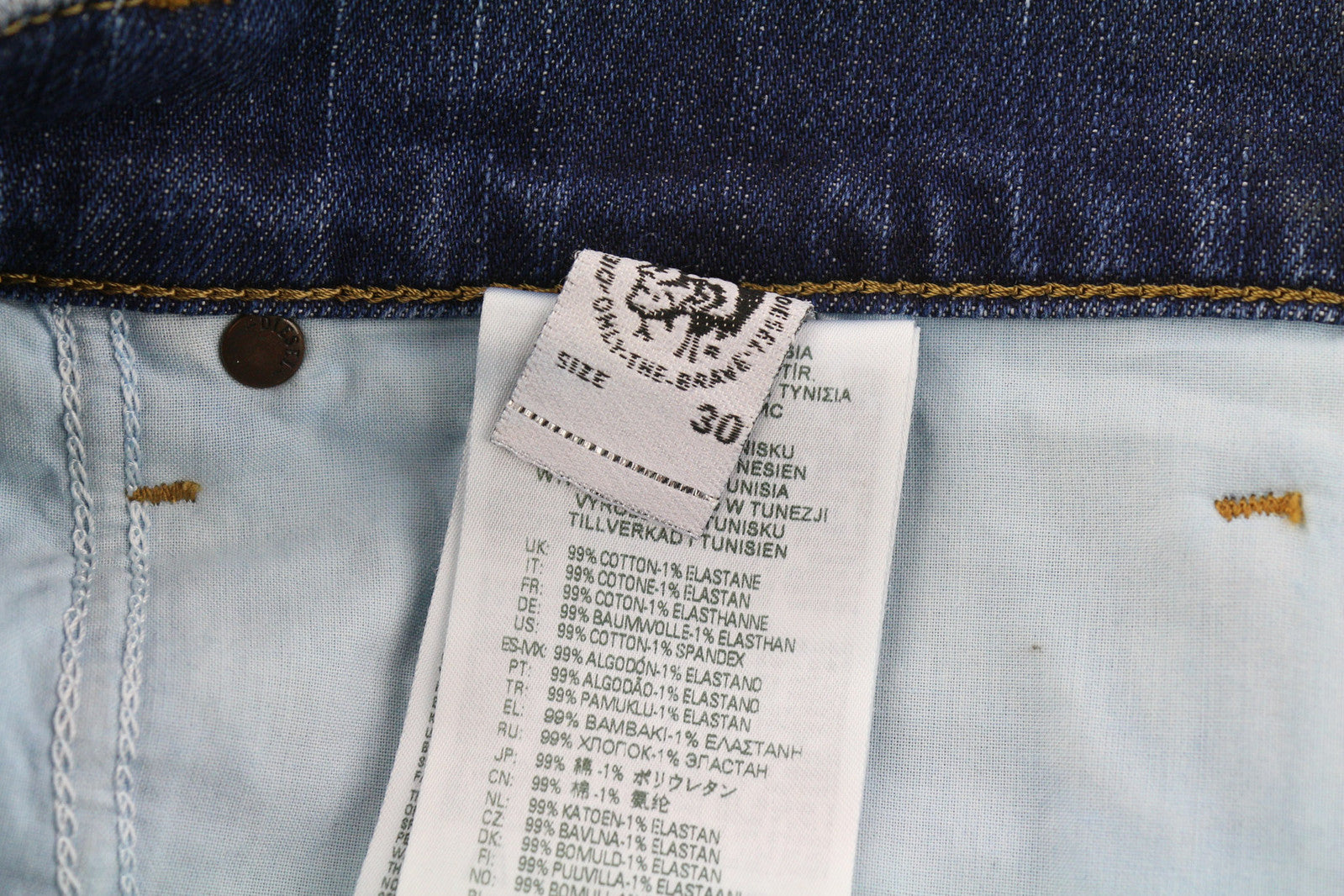 DIESEL D-Fining Z9A05 Men Jeans W30/L32 Tapered Fit Stretch Washed Blue RRP€225