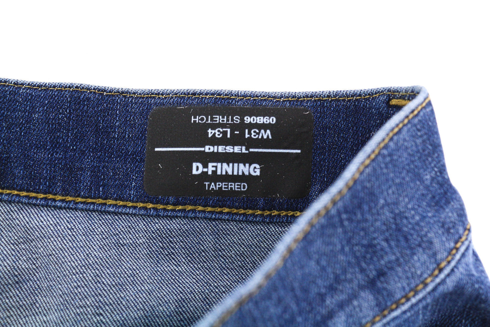 DIESEL D-Fining 09B06 Men's Jeans W31/L34 Tapered Stretch Buttoned Washed Denim