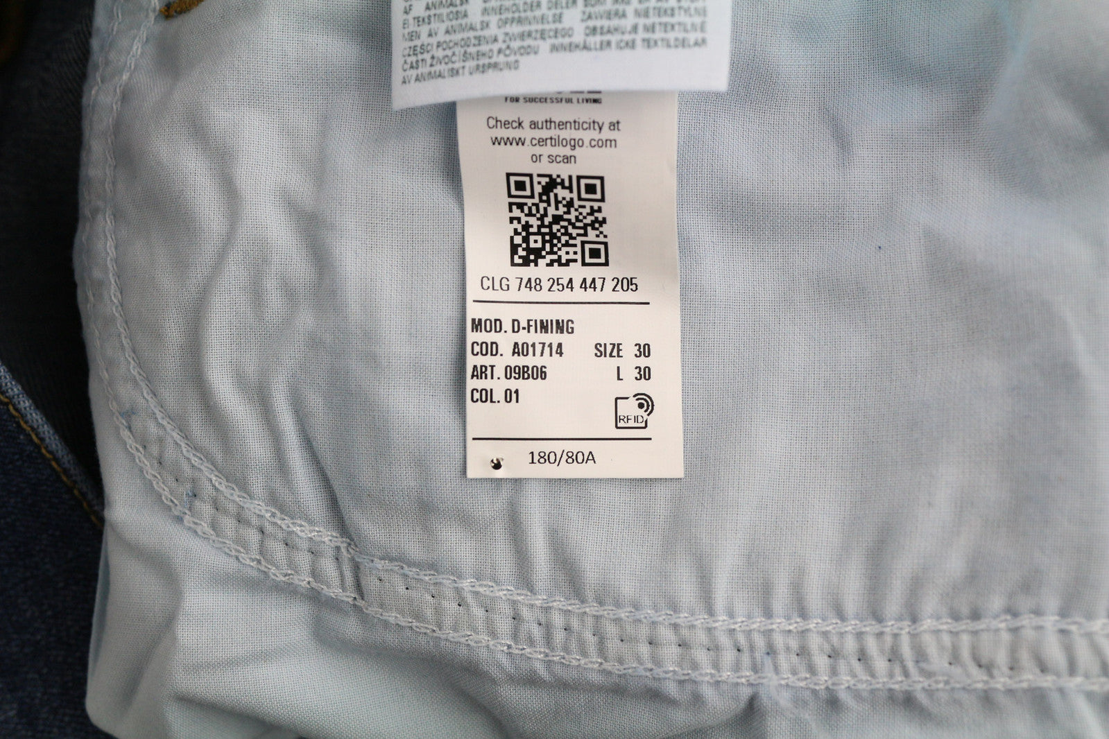 DIESEL D-Fining 09B06 Men Jeans W30/L30 Tapered Stretch Buttoned Washed Denim