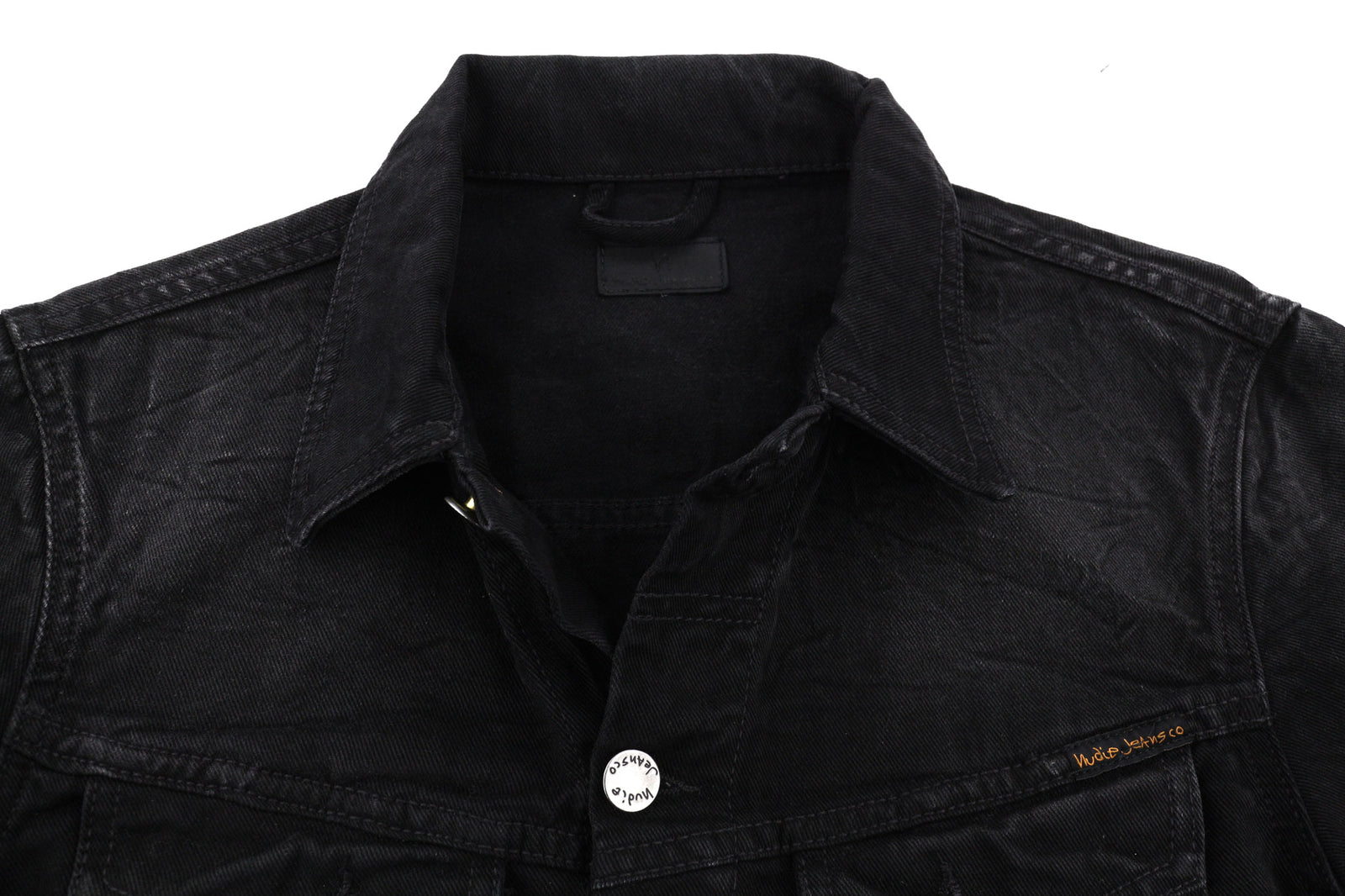 NUDIE JEANS Billy Men Jacket S Dark Shist Denim Buttoned Spread Neck Pockets