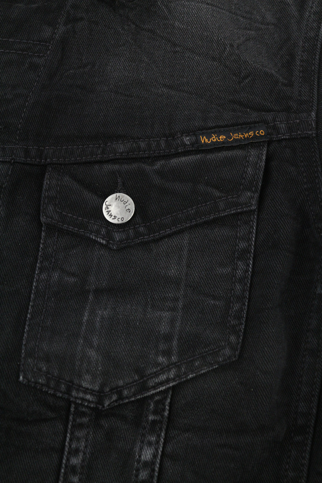 NUDIE JEANS Billy Men Jacket S Dark Shist Denim Buttoned Spread Neck Pockets