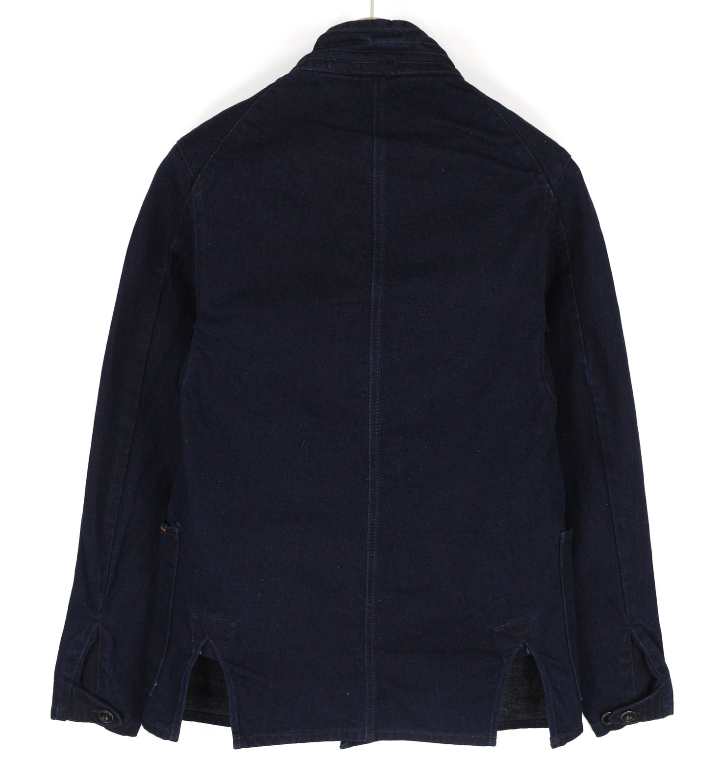 NUDIE JEANS Julius Men Jacket XS Organic Core Blue Buttoned Pockets Lined Logo