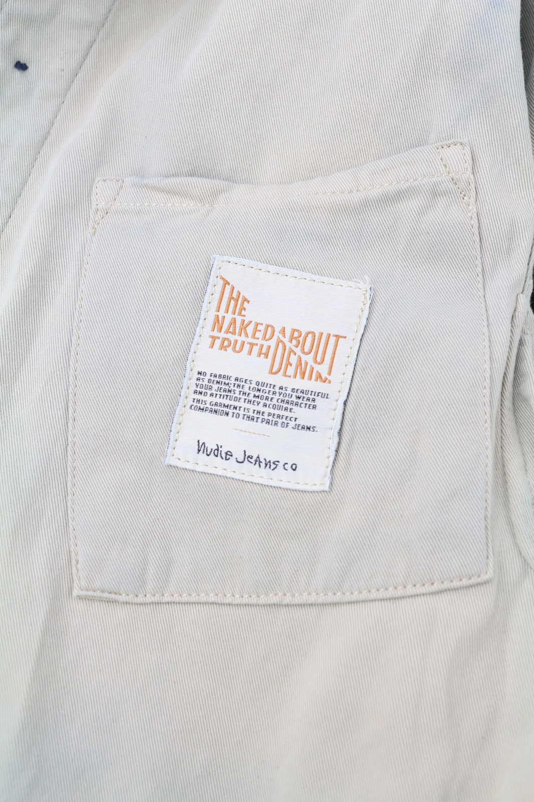 NUDIE JEANS Julius Men Jacket XS Organic Core Blue Buttoned Pockets Lined Logo