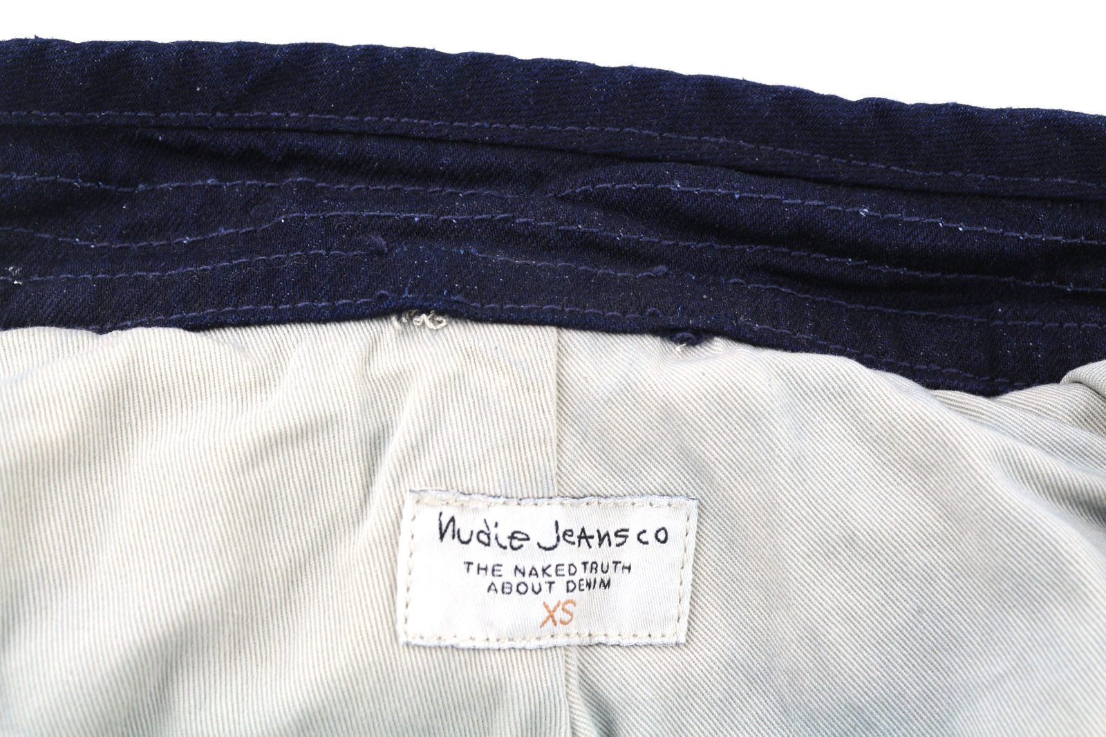 NUDIE JEANS Julius Men Jacket XS Organic Core Blue Buttoned Pockets Lined Logo