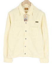 NUDIE JEANS Ronny Men Jacket L Dusty White Organic Cotton Corduroy Logo Buttoned