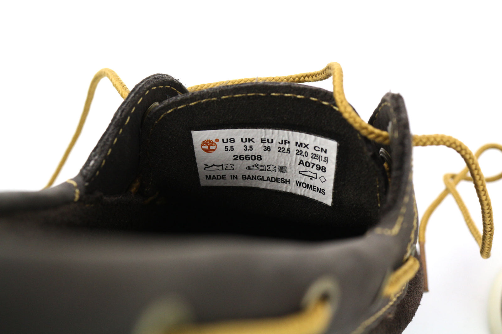 TIMBERLAND 26608 Women Shoes EU36 UK3.5 Dark Brown Leather Lace Up Strap Low Top