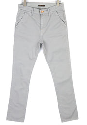 NUDIE JEANS Khaki Slim Men Trousers W31/L32 Paloma Dust Organic Zipper Chino