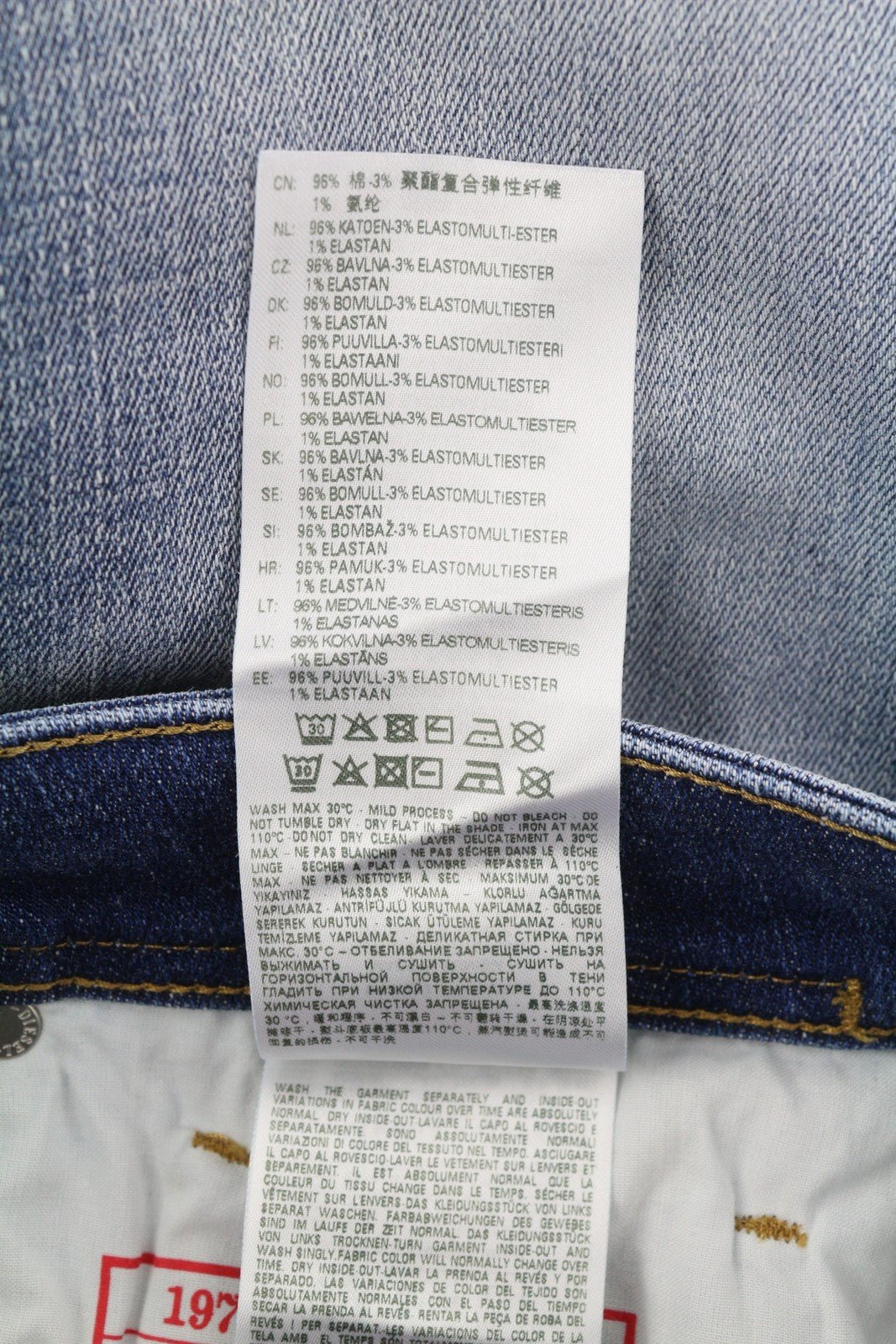 DIESEL 1979 Sleenker 09G35 Men Jeans W34/L30 Low Waist Skinny Blue RRP250