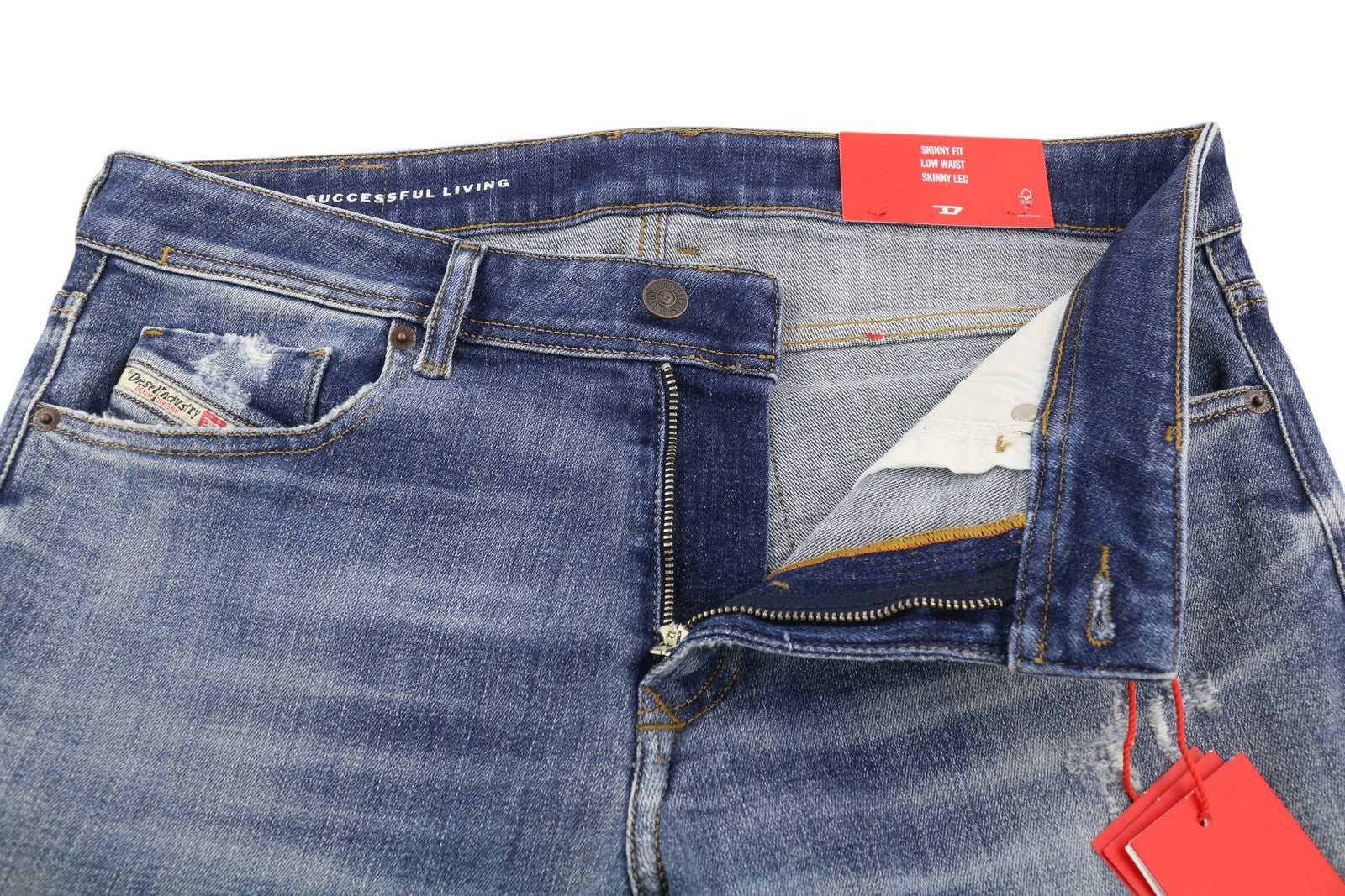 DIESEL 1979 Sleenker 09G35 Men Jeans W34/L30 Low Waist Skinny Blue RRP250