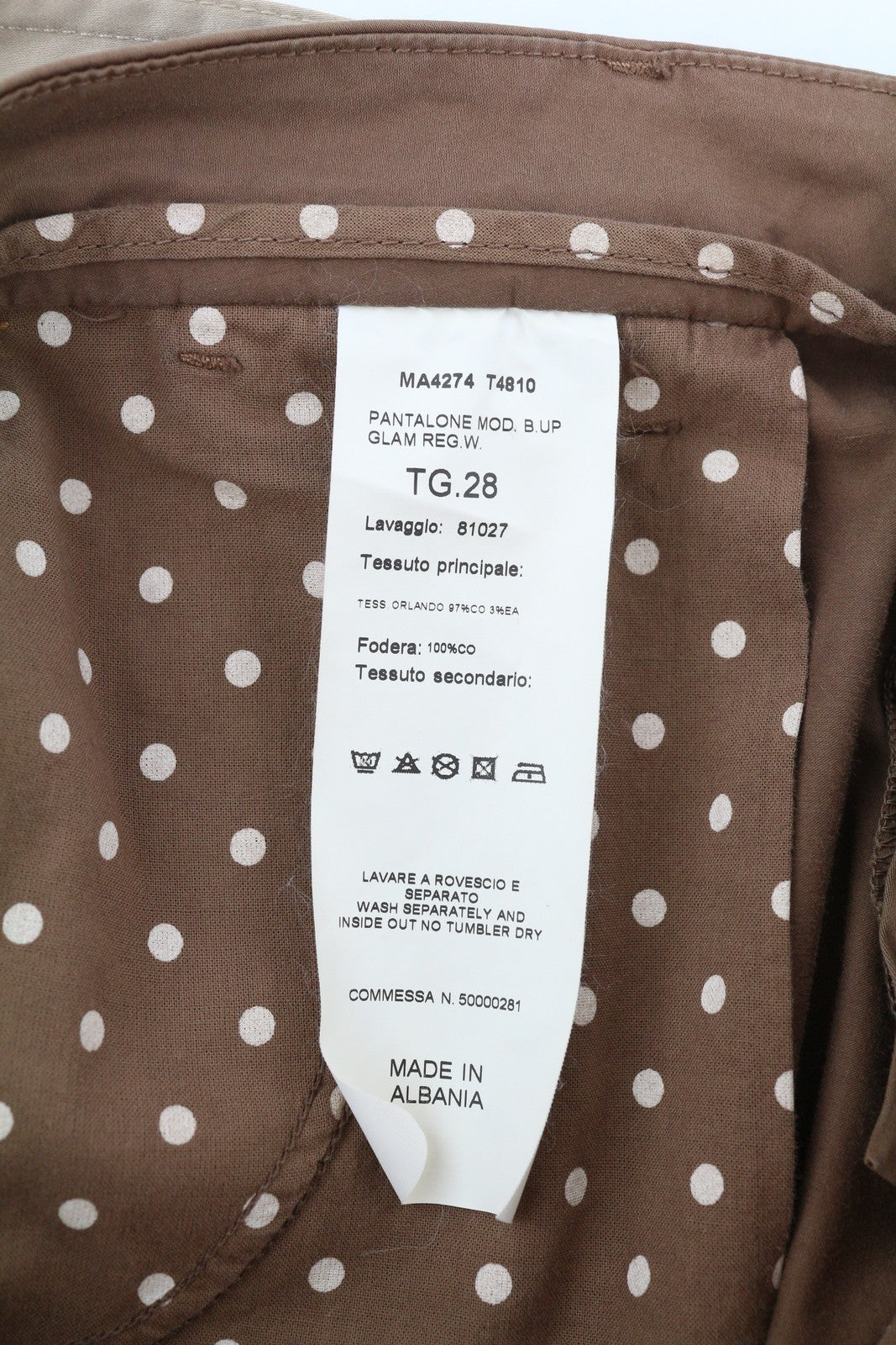 LIU JO Up Glam Women Trousers W28 Bootcut Fit Ankle Length Belted Brown Logo