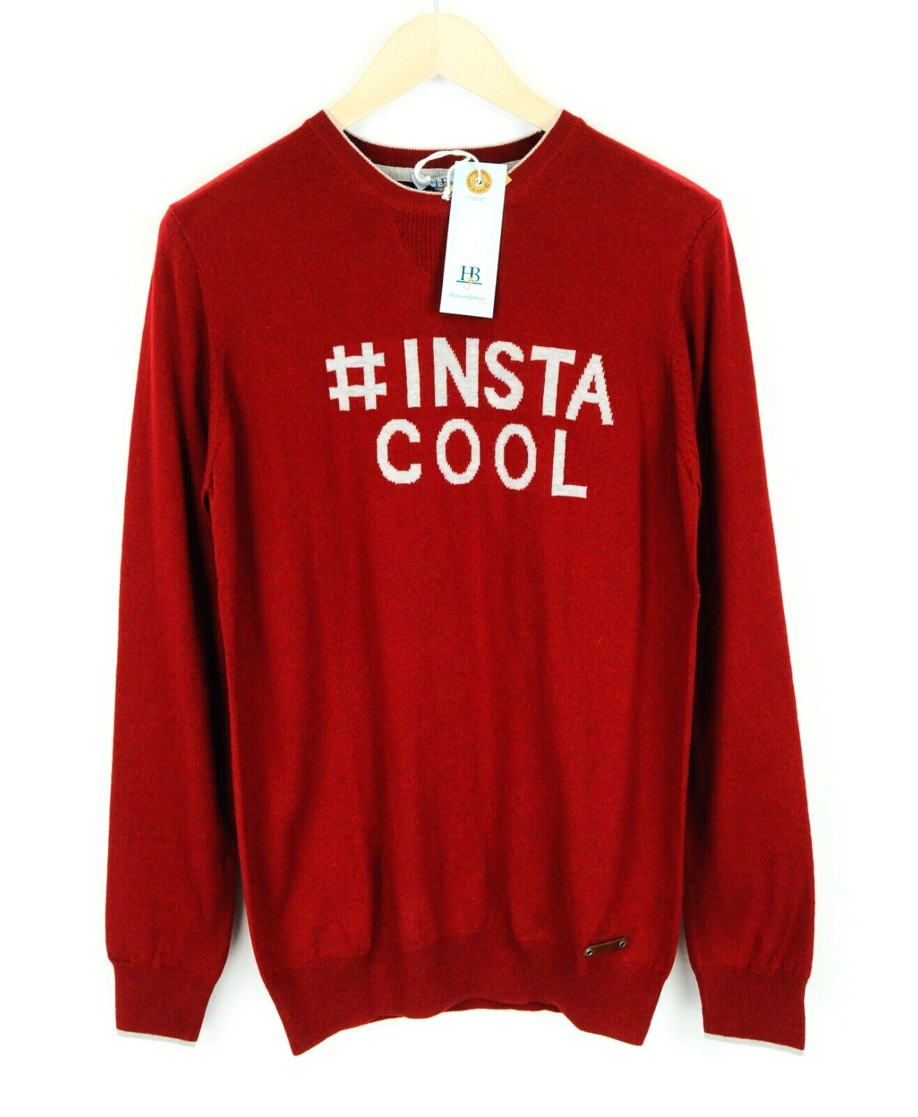 HARMONT & BLAINE Mens Sweatshirt M Red Wool Blend Long Sleeve  Pullover