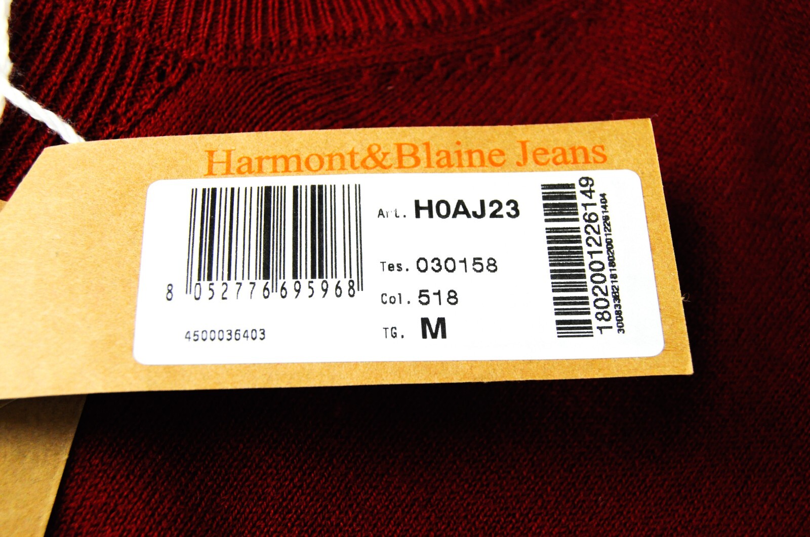 HARMONT & BLAINE Mens Sweatshirt M Red Wool Blend Long Sleeve  Pullover