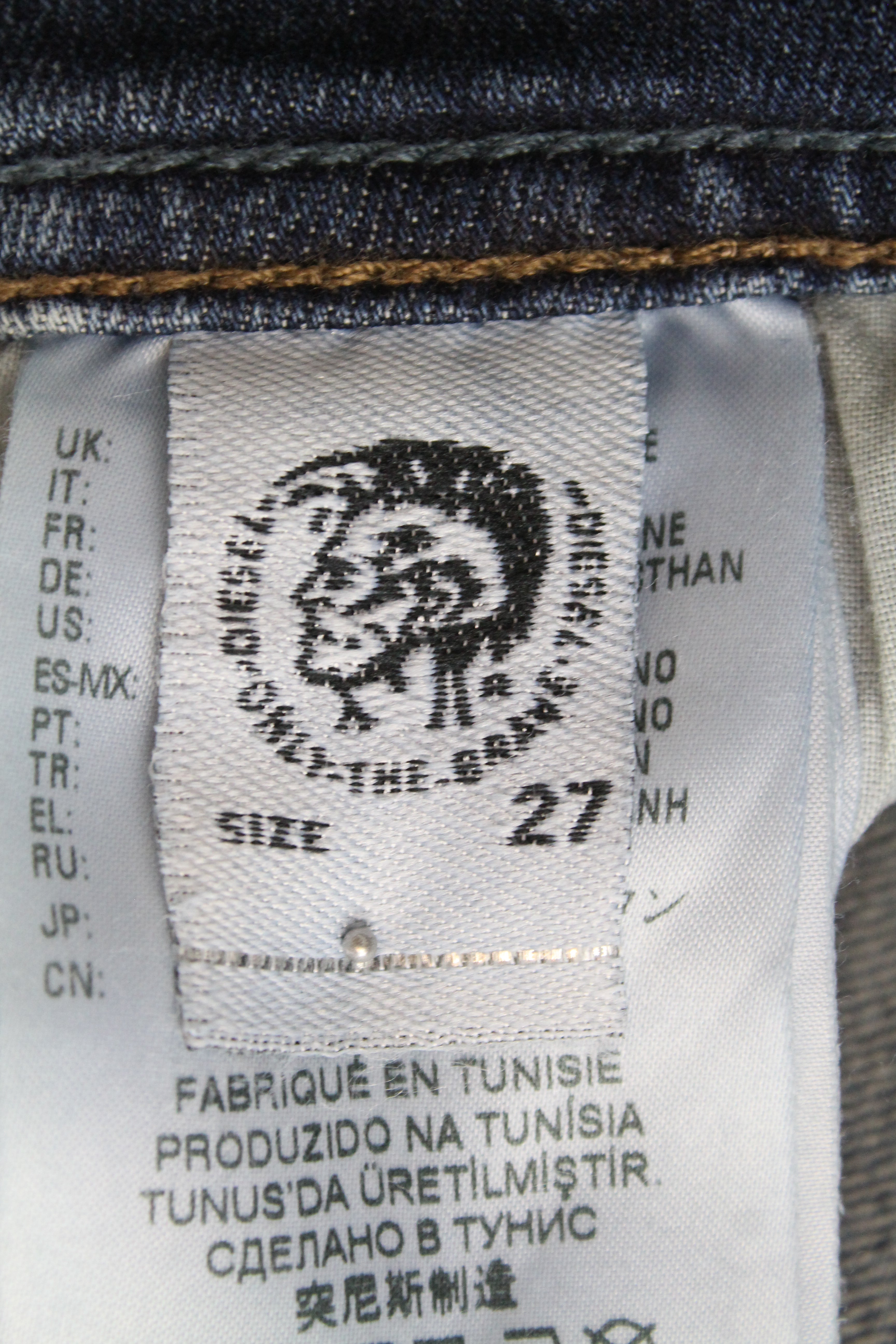 DIESEL Sleenker 069FI Men's Jeans W27 L32 Slim Stretch Fit Blue Washed Denim