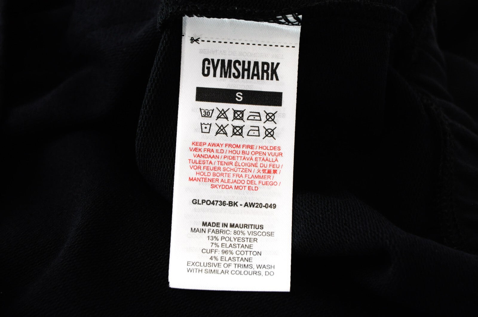 GYMSHARK Womens Sweatshirt S Black Cropped Long Sleeve Pipa Activewear