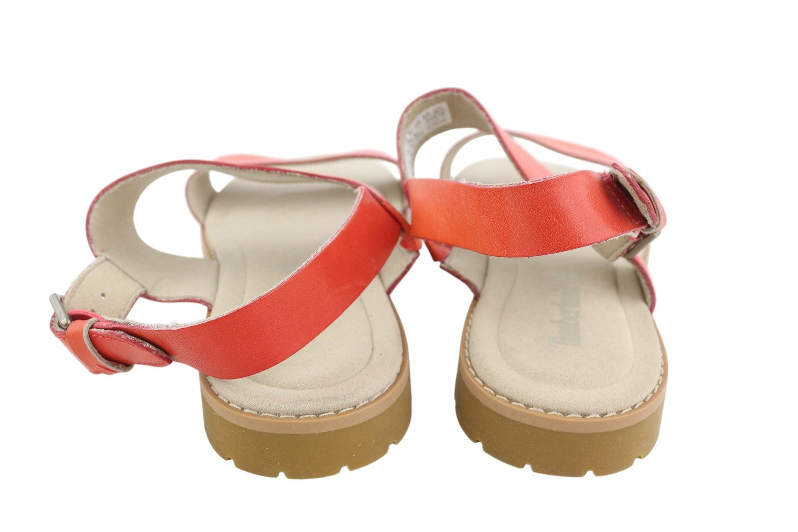 TIMBERLAND A24R6 Women Sandals EU38.5 Orange Leather Flats Buckle Closure Logo